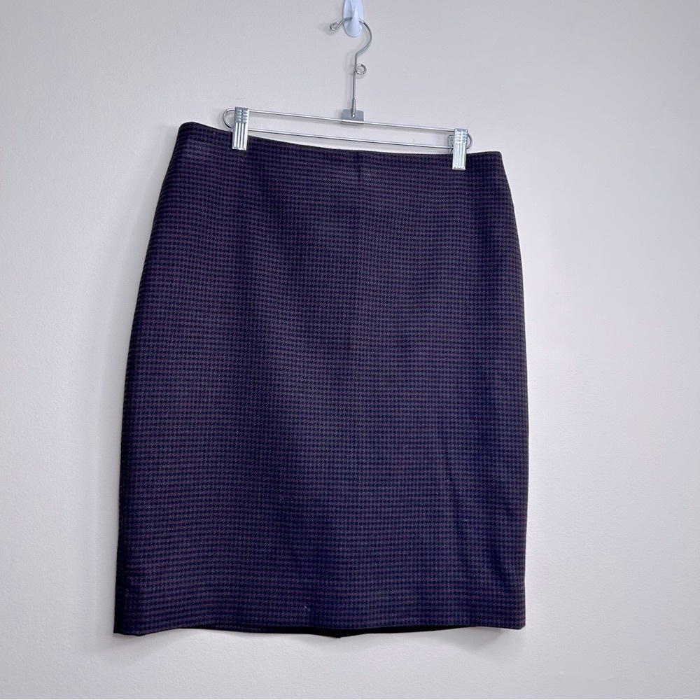 Le Chateau Mini Houndstooth Pencil Skirt Black and Plum Size 8 - Picture 1 of 8